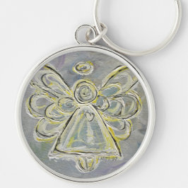 White en Silver Light Guardian Angel Sleutelhanger