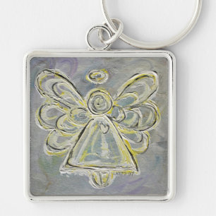 White en Silver Light Guardian Angel Sleutelhanger
