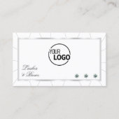 White en Silver Lijst Modern met diamanten en Logo Visitekaartje (Voorkant)