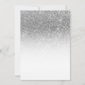 White en Silver Ombre Glitter Save the Date Kaart (Achterkant)