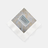 White en Silver Paper Napkins Servet (Hoek)