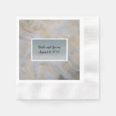 White en Silver Paper Napkins Servet (Voorkant)
