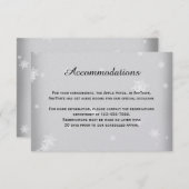 White en Silver Snowflake Weddenschap Invoegen Kaart (Voorkant / Achterkant)