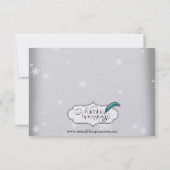 White en Silver Snowflake Weddenschap Invoegen Kaart (Achterkant)