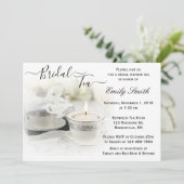 White en Silver Teacup Vrijgezellenfeest Tea Kaart (Staand voorkant)