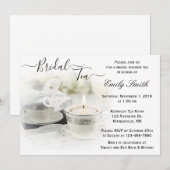 White en Silver Teacup Vrijgezellenfeest Tea Kaart (Voorkant / Achterkant)