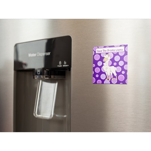 White en Tan Curly Hazard Llama op Polka Dots Magneet