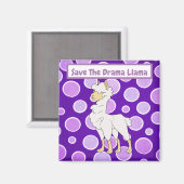 White en Tan Curly Hazard Llama op Polka Dots Magneet (Voorkant / Achterkant)