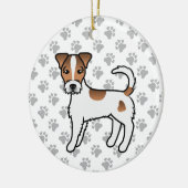White en Tan Rough Coat Parson Russell Terrier Keramisch Ornament (Links)