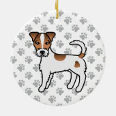White en Tan Rough Coat Parson Russell Terrier Keramisch Ornament (Achterkant)