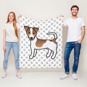 White en Tan Smooth Coat Jack Russell Terrier Dog Fleece Deken
