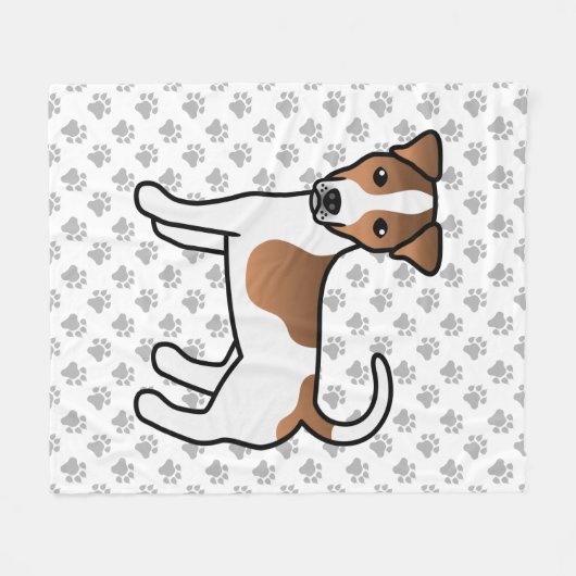 White en Tan Smooth Coat Jack Russell Terrier Dog Fleece Deken (Voorkant (Horizontaal))
