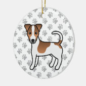 White en Tan Smooth Coat Jack Russell Terrier Dog Keramisch Ornament (Links)
