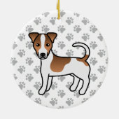 White en Tan Smooth Coat Jack Russell Terrier Dog Keramisch Ornament (Achterkant)