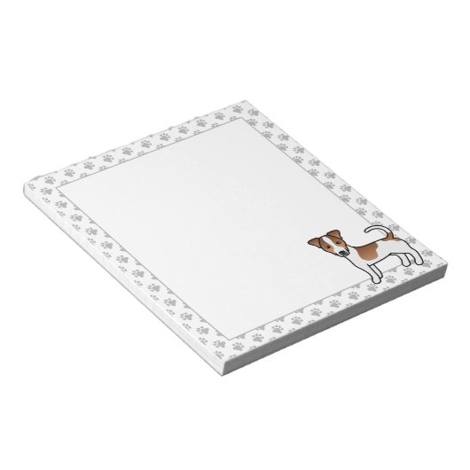 White en Tan Smooth Coat Jack Russell Terrier Dog Notitieblok (Schuin)