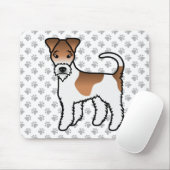 White en Tan Wire Fox Terrier Cute Dog Muismat (Met muis)
