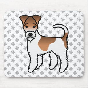 White en Tan Wire Fox Terrier Cute Dog Muismat