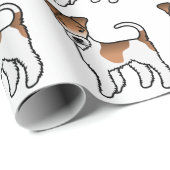 White en Tan Wire Fox Terrier Cute Dog Patroon Cadeaupapier (Rol Hoek)