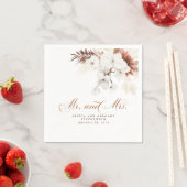 White en Terracotta Flowers Mr en Mrs Wedding Servet (Insitu)