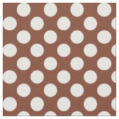 White en Terracotta Poka Dot Stof (Close Up)