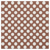White en Terracotta Poka Dot Stof (Swatch)