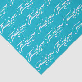 White en Turquoise Dank je patroon Tissuepapier (Detail)