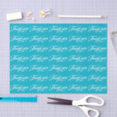 White en Turquoise Dank je patroon Tissuepapier (Craft)