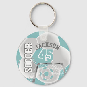 White en White Soccer ⚽ Ball Sport Sleutelhanger