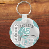 White en White Soccer ⚽ Ball Sport Sleutelhanger (Achterkant)