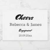 White Engagement Party Cheers Favors Mini Sparkling Wijnetiket (Enkel label)