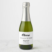 White Engagement Party Cheers Favors Mini Sparkling Wijnetiket (Voorkant)