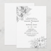 White Engagement Party Kaart (Voorkant / Achterkant)