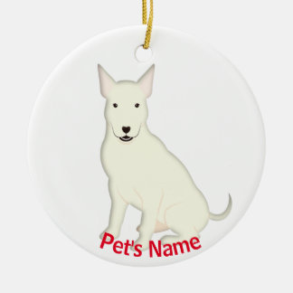 White English Bull Terrier Keramisch Ornament
