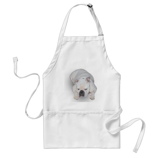 White English Bulldog apron Standaard Schort (Voorkant)