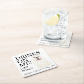 White English Bulldog Hond Huwelijk Kartonnen Onderzetters (Insitu)