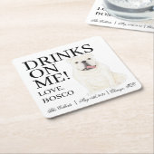 White English Bulldog Hond Huwelijk Kartonnen Onderzetters (Schuin)