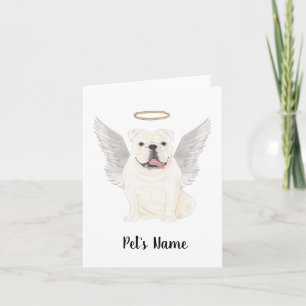White English Bulldog Sympathy Memorial Kaart