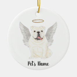 White English Bulldog Sympathy Memorial Keramisch Ornament