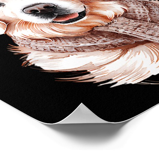 White English Cream Golden Retriever Mom Dog Puppy Poster (Hoek)