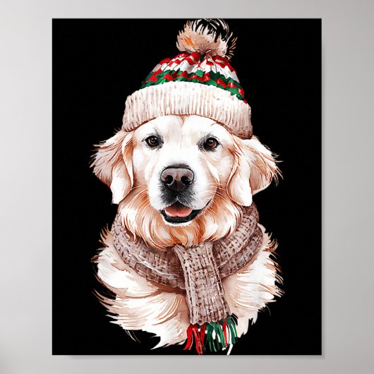 White English Cream Golden Retriever Mom Dog Puppy Poster (Voorkant)