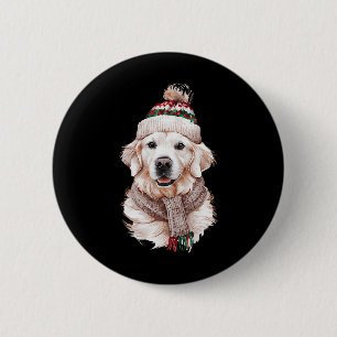 White English Cream Golden Retriever Mom Hond Pupp Ronde Button 5,7 Cm