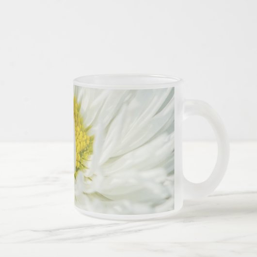 White English Daisy Flower Matglas Koffiemok (Rechts)