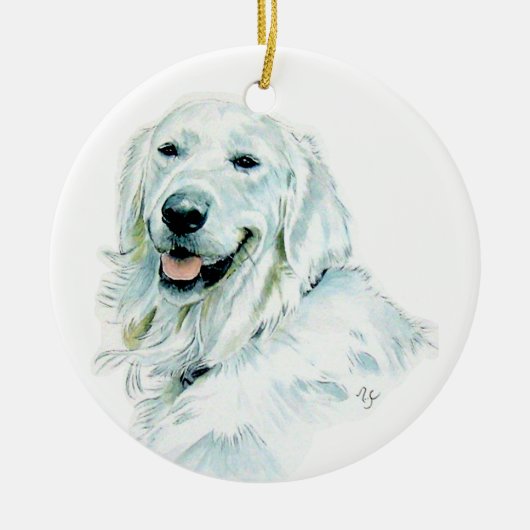 White English Retriever Keramisch Ornament (Voorkant)