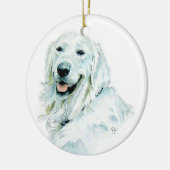White English Retriever Keramisch Ornament (Links)
