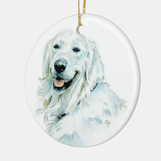 White English Retriever Keramisch Ornament (Links)