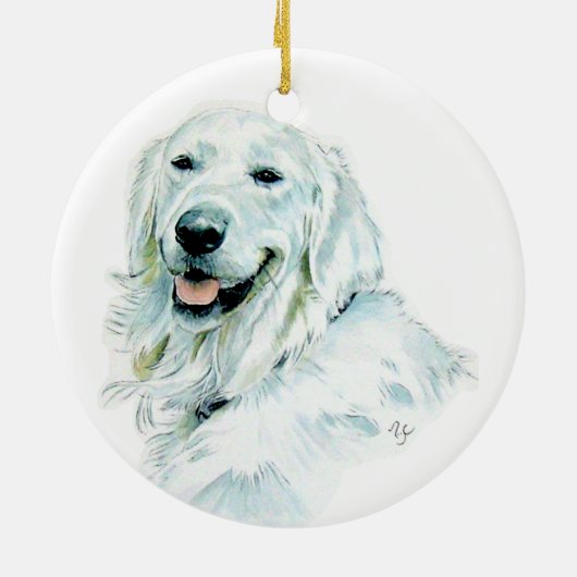 White English Retriever Keramisch Ornament (Achterkant)