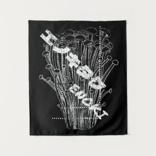 White Enoki Mushrooms Japans briefje Fungus Food Wandkleed