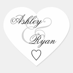 White Envelope Seal Wedding Hart Sticker