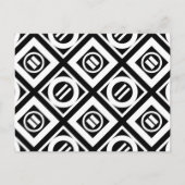 White Equal Sign Geometric Pattern op Black Briefkaart (Voorkant)