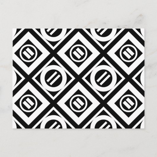White Equal Sign Geometric Pattern op Black Briefkaart (Voorkant)